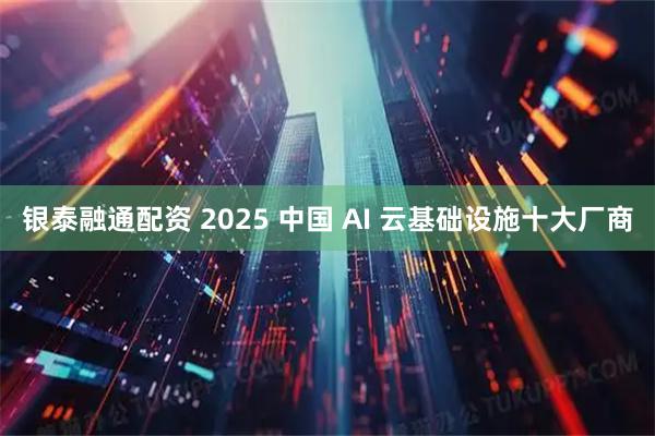 银泰融通配资 2025 中国 AI 云基础设施十大厂商